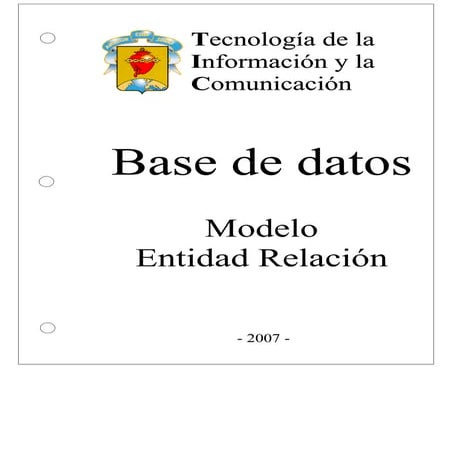 Modelo Entidad Relacion ,Base de datos