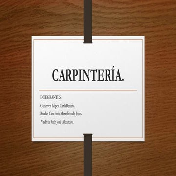 Carpintería  edificación.