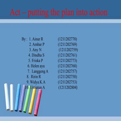 Classroom Action Research (about ACT)