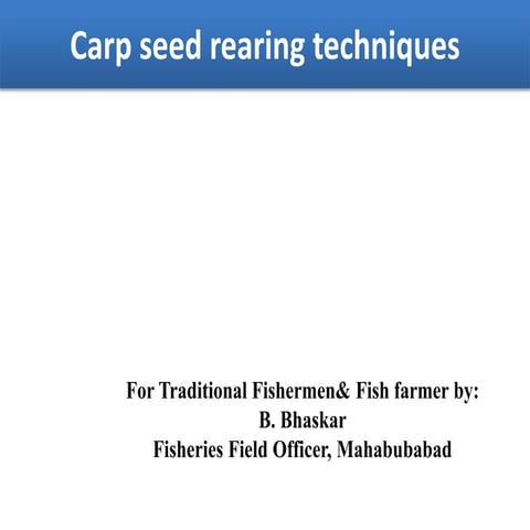 Carp seed rearing techniques | PPTX