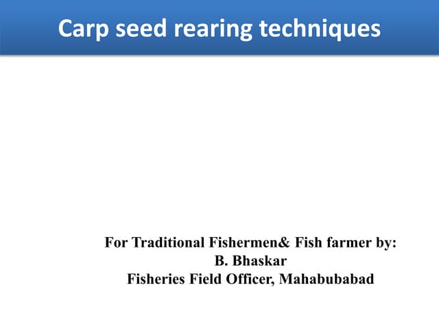 Pre stocking management of nursery pond | PDF