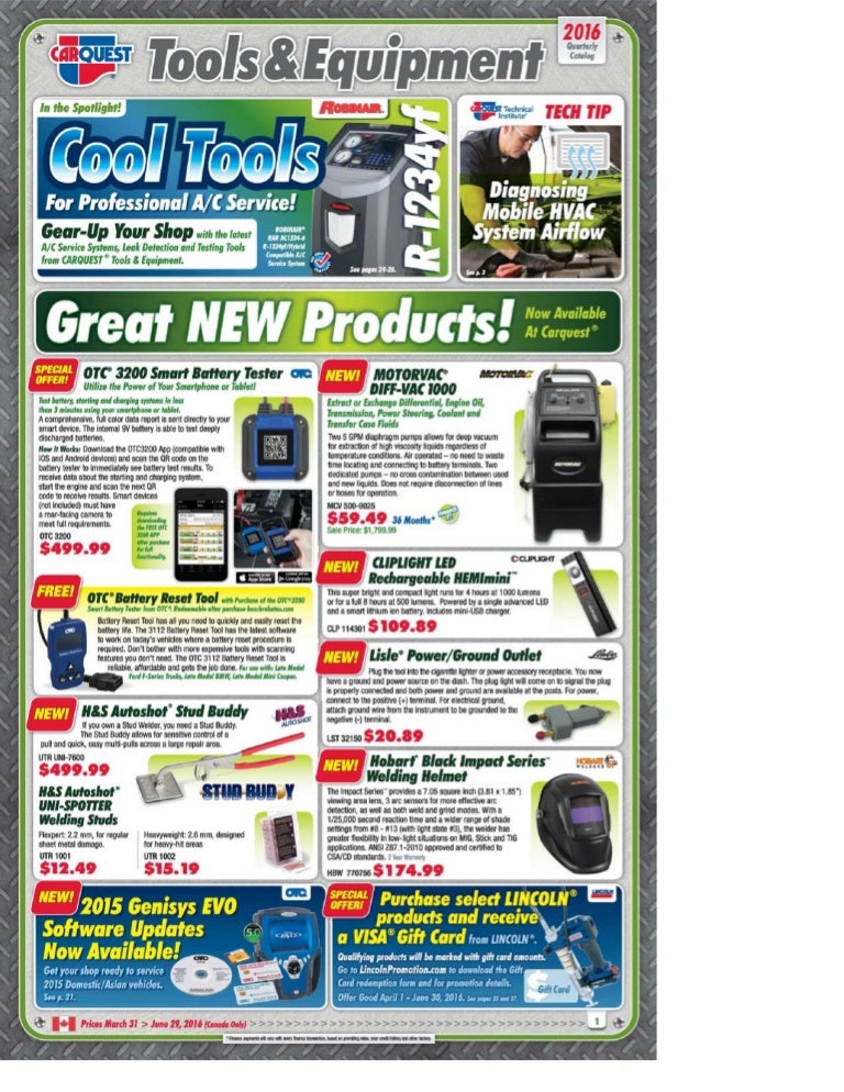 CarQuest Tools Flyer March 2016