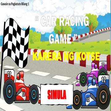 Car Racing Games Template powerpoint for Educational Purposes