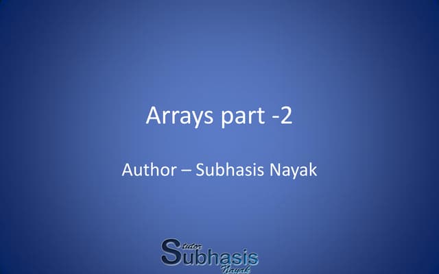 C++ arrays part2