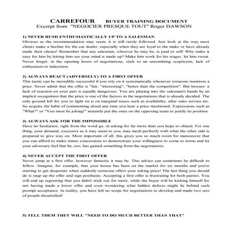 Carrefour Negotiations