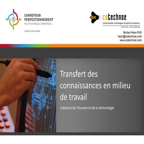 Carrefour perfectionnement & Cotechnoe   Formation en transfert des connaissa...