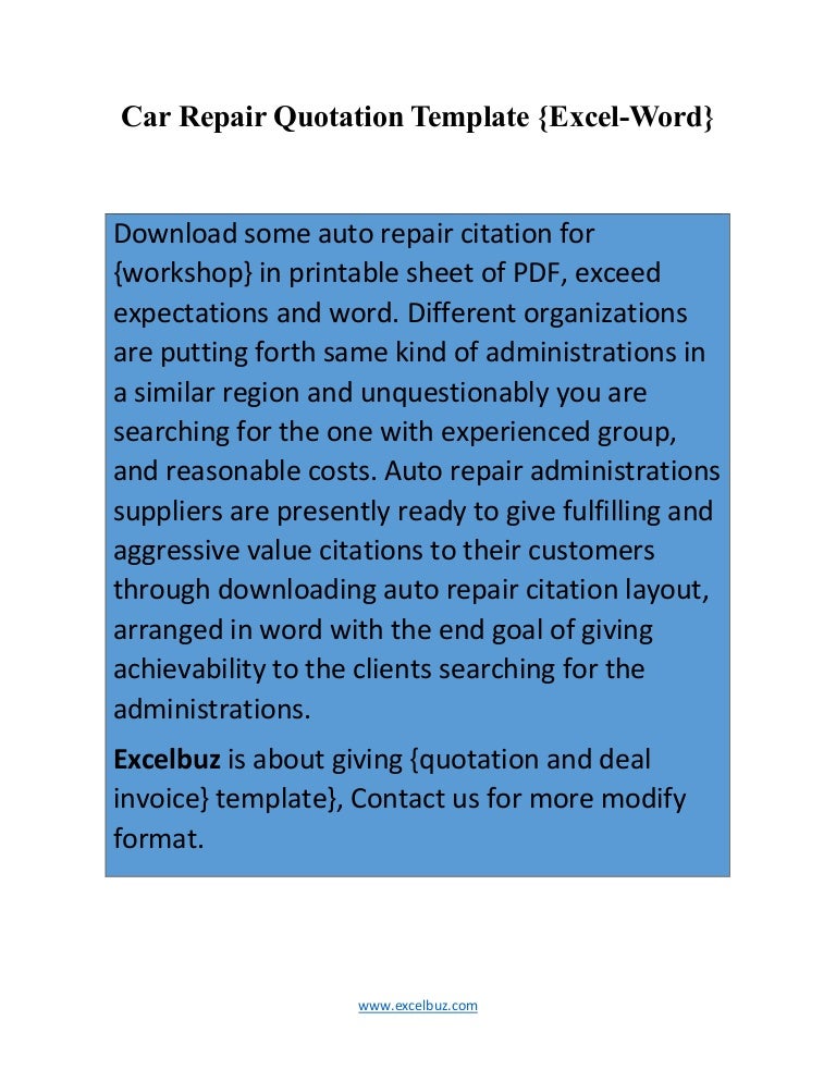 Auto Repair Template Excel from cdn.slidesharecdn.com
