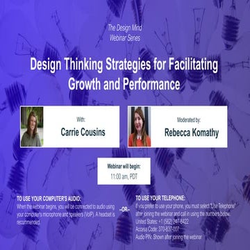The Design Mind: Design Thinking Strategies for Facilitating Growth and Perfo...