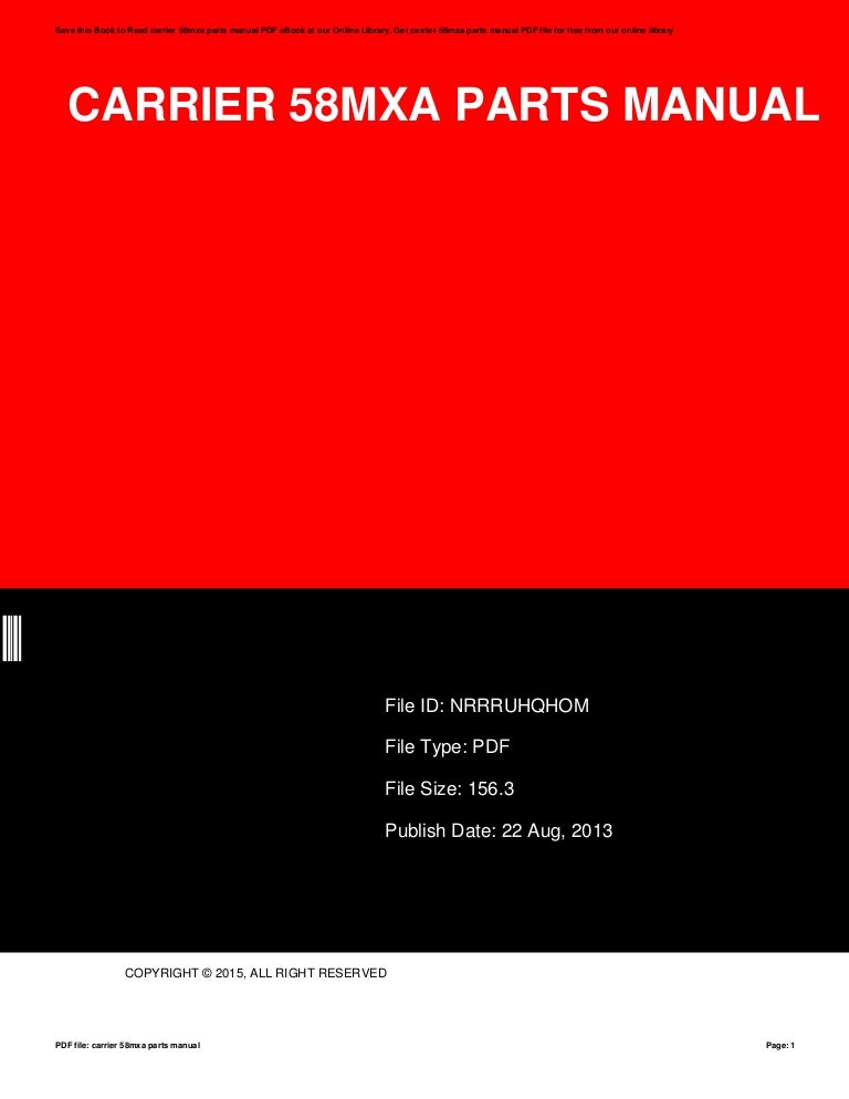 Carrier 58mxa-parts-manual