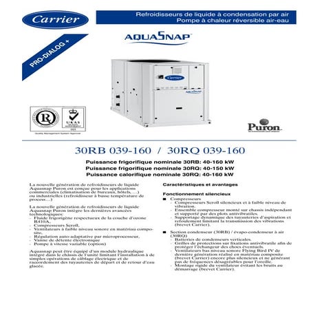 Carrier 30 rbs 039 160 séléction de produit