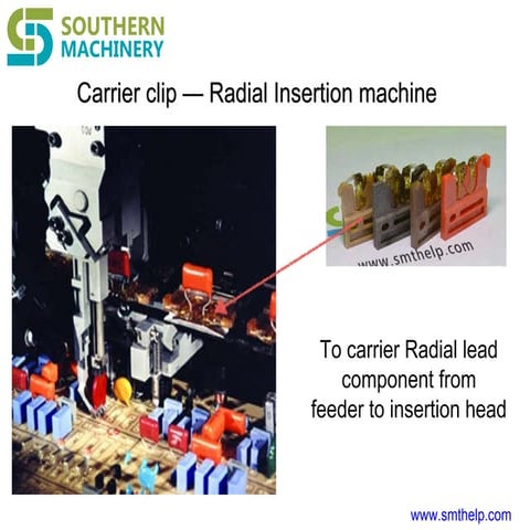 Carrier clips for uic radial insertion machine 