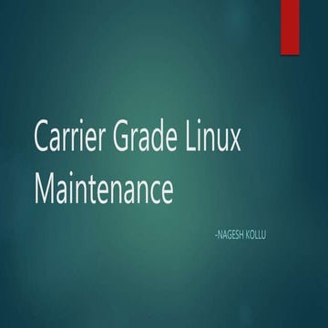 Carrier grade linux maintenance