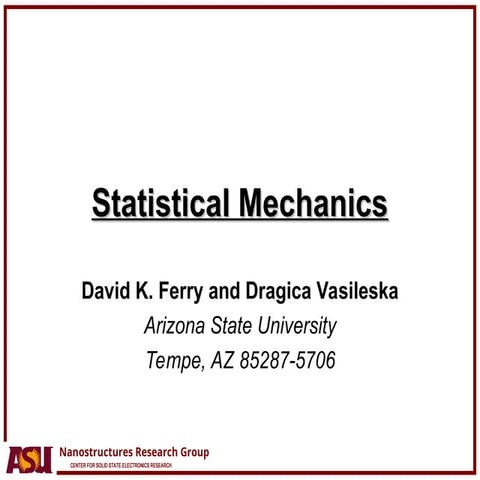 Statistical Mechanics ug standard PPT...