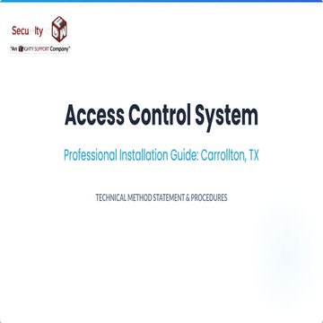 Comprehensive Access Control System Installation Guide for Carrollton ...