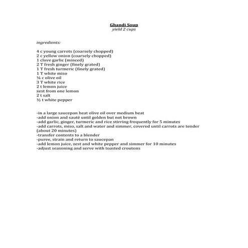 Carrot and ginger soup