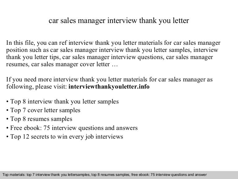 Car Sales Manager