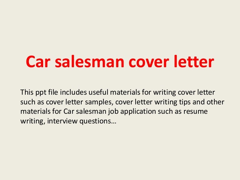 car salesman cover letter car sales cover letters