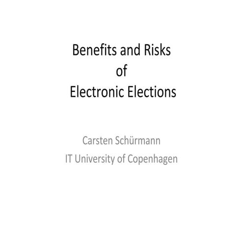 Carsten schürmann eVoting