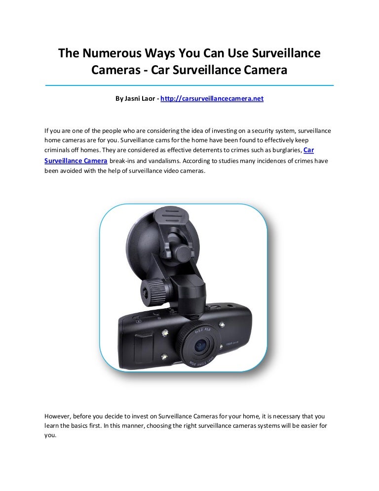 Car surveillance camera