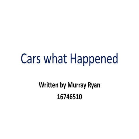Cars What Happened