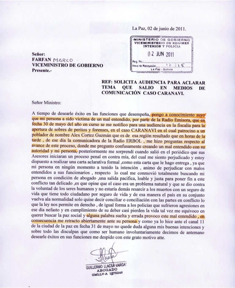 Carta De Retractacion