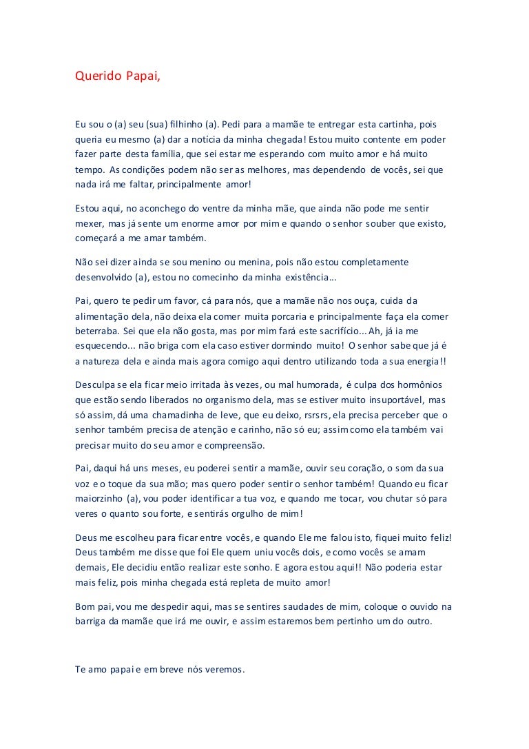 Carta Para O Papai carta para o papai