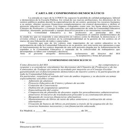 Carta compromiso democratico | DOC