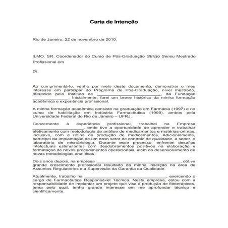 Introduzir 92+ imagem modelo carta de intenção educação infantil  br