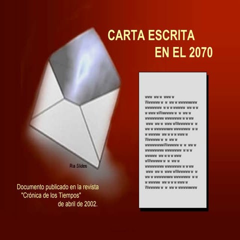 Carta escrita en el 2070