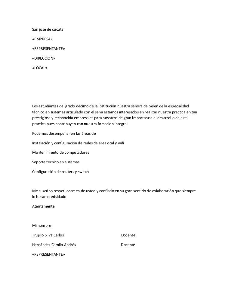 Formato De Una Carta