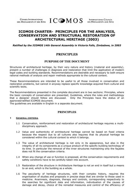 Icomos principles | PDF