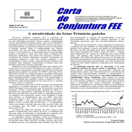 Carta de Conjuntura FEE - (ISSN 1517-7245) - Ano 21 nº 09