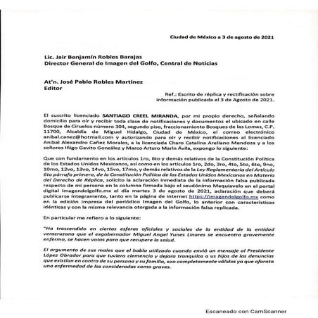Carta aclaratoria | PDF