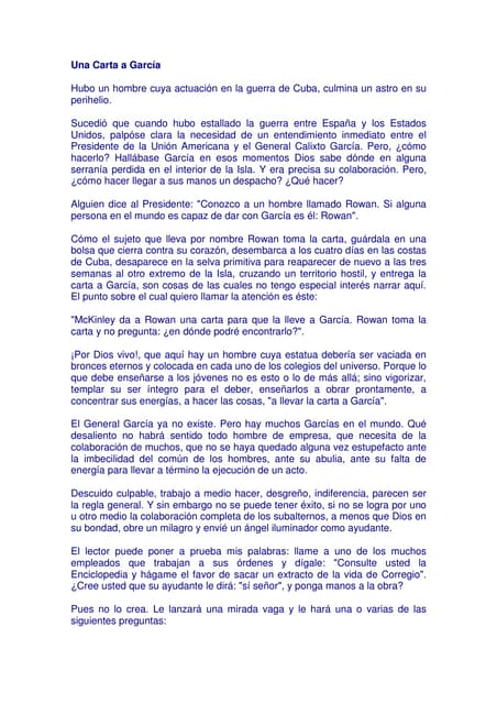 Solución taller carta a garcía