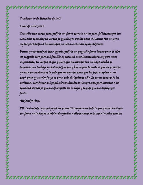 Carta a jesús