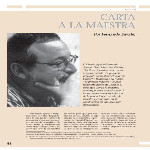 Carta a la maestra por fernando savater