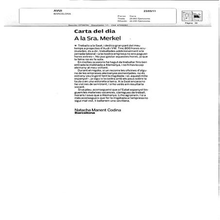 Carta a la señora Merkel