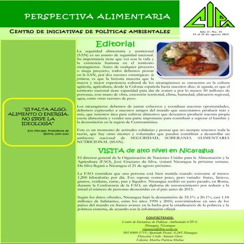 Carta alimentaria cipa 31