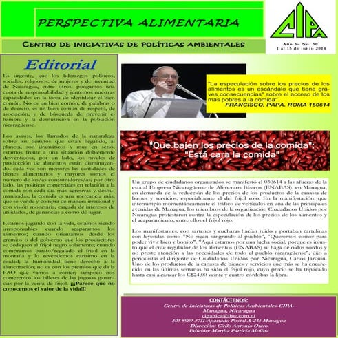 Carta alimentaria cipa 50