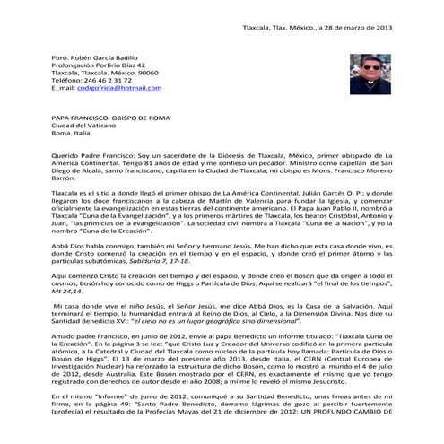 Carta al papa Francisco- Rubén García Badillo