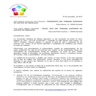 Carta al presidente del tribunal su...