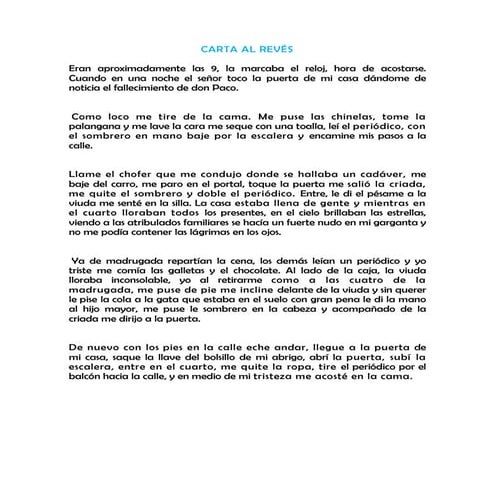 Carta al revés | DOCX