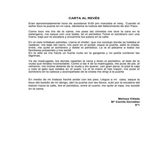 Carta al revés