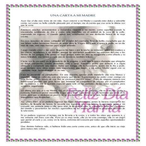 Carta a mi madre