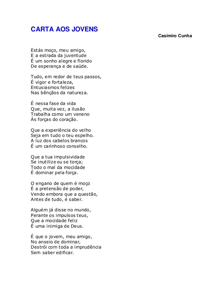 Carta Para Encontro De Jovens  Mensagem De Amizade