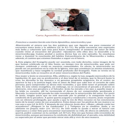 Carta apostólica Misericordia et misera