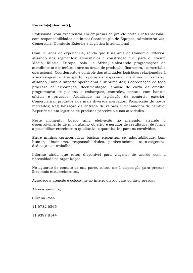 Carta apresentação