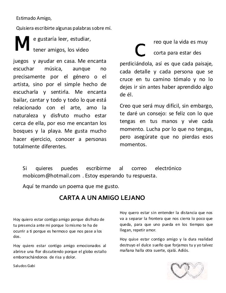 Carta a un amigo lejano