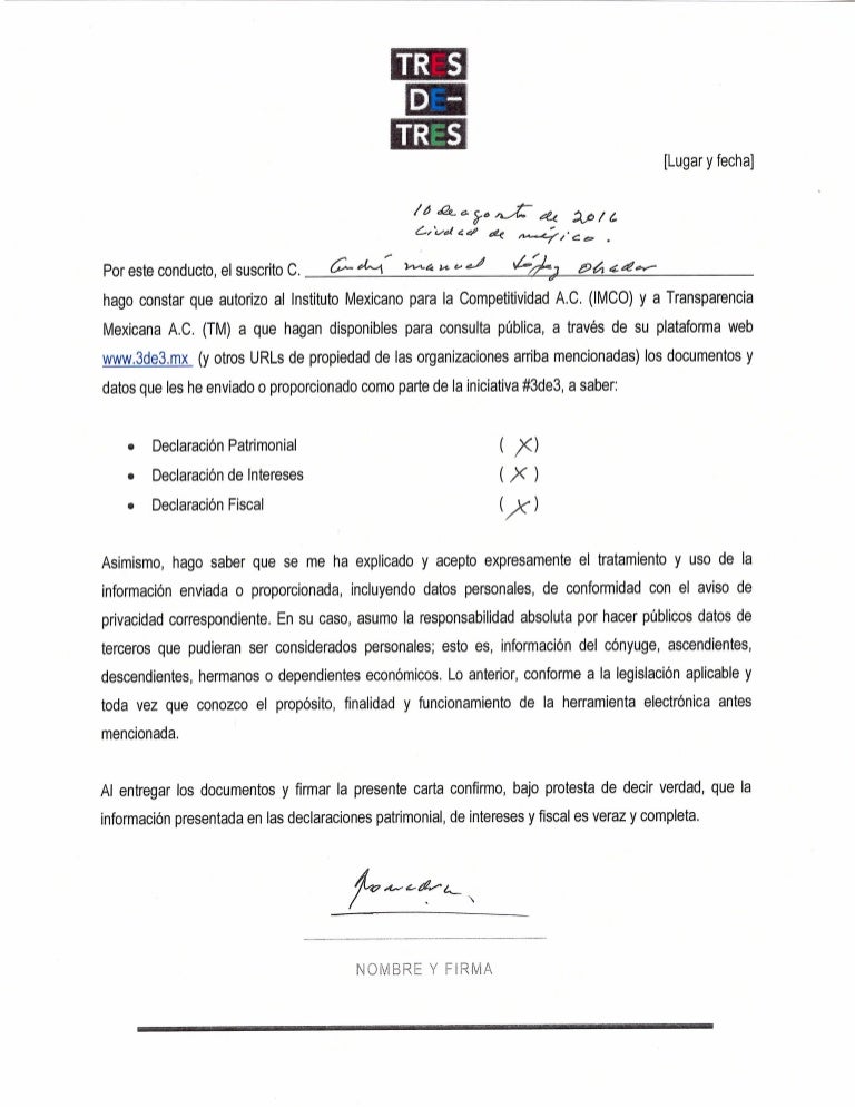 Carta autorización AMLO #Ley3de3