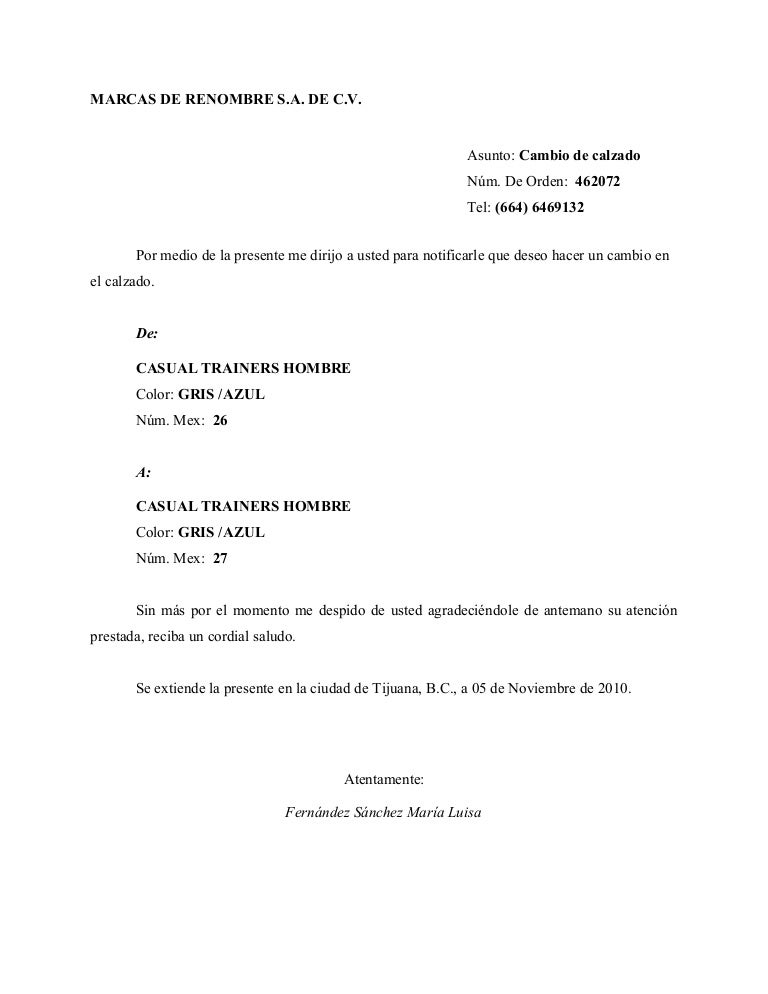 Carta (cambio de_calzado)